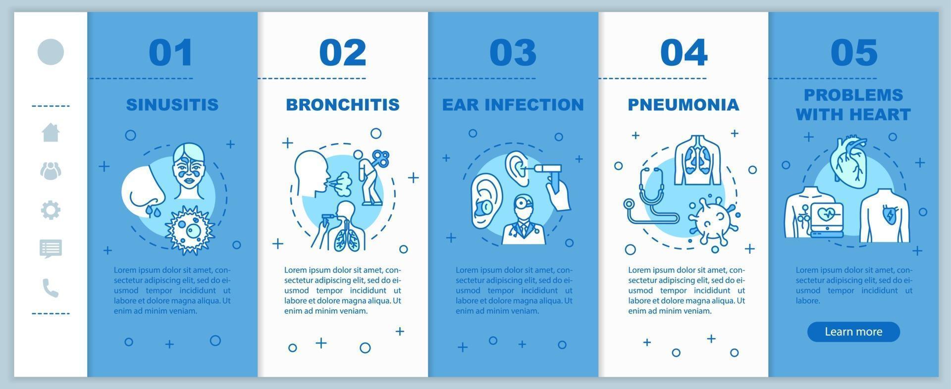 Influenzavirus-Onboarding-Vektorvorlage vektor