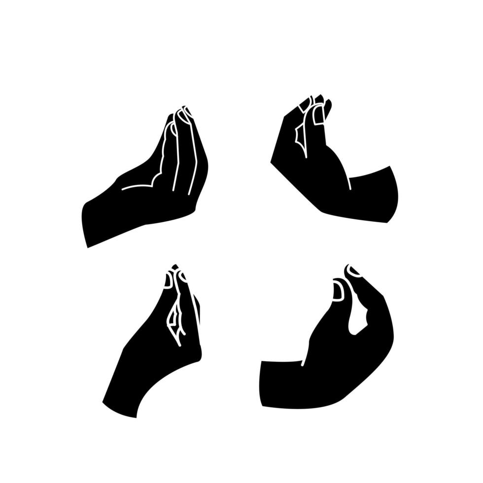Set Sammlung italienischer Tannenzapfen Handgeste schwarz Logo Icon Design vektor