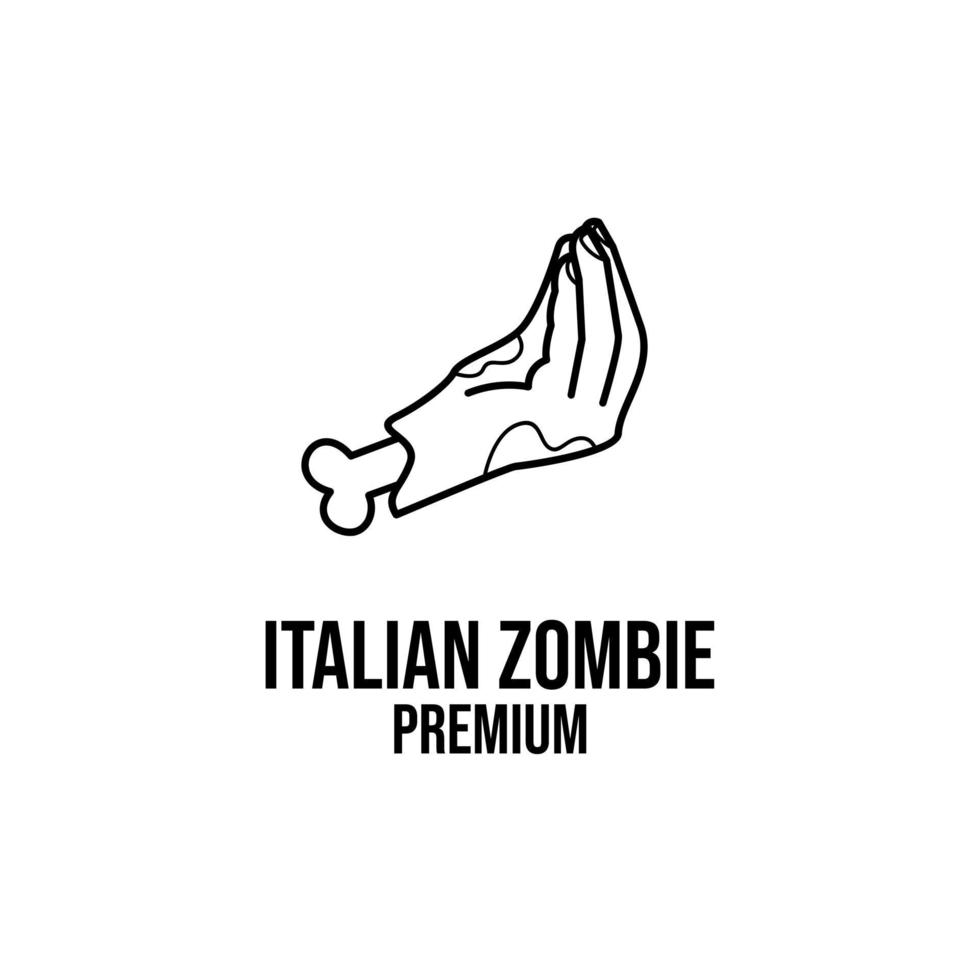 Italienischer Zombie Tannenzapfen Handgeste Logo Icon Design vektor