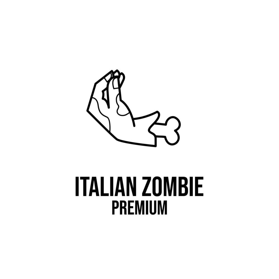 Italienischer Zombie Tannenzapfen Handgeste Logo Icon Design vektor