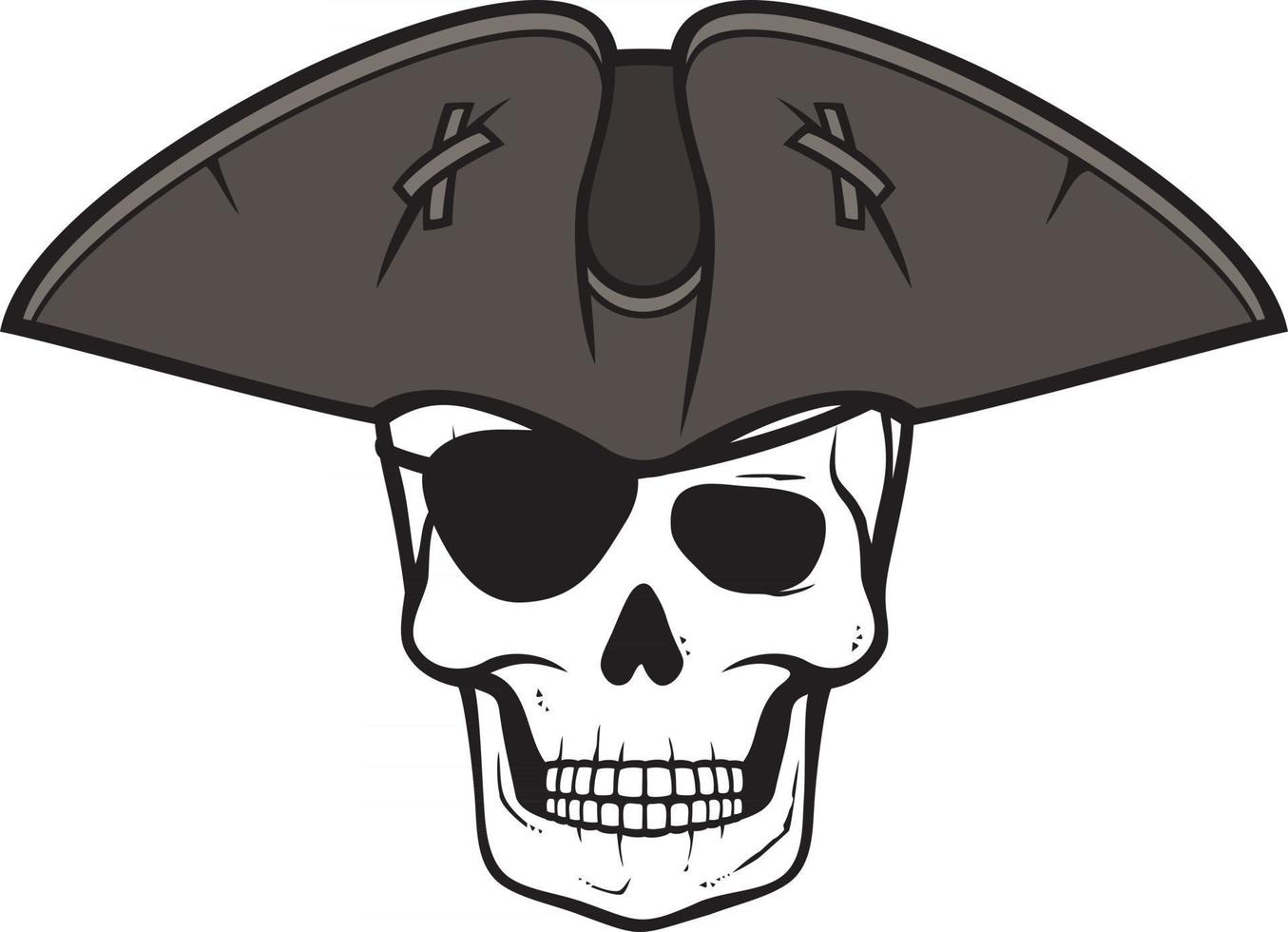 Piratenschädel mit Hut vektor