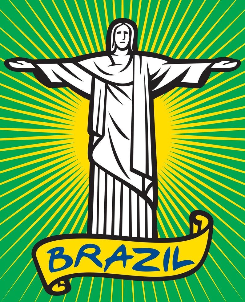 Kristus förlossarstatyn i Rio de Janeiro vektor