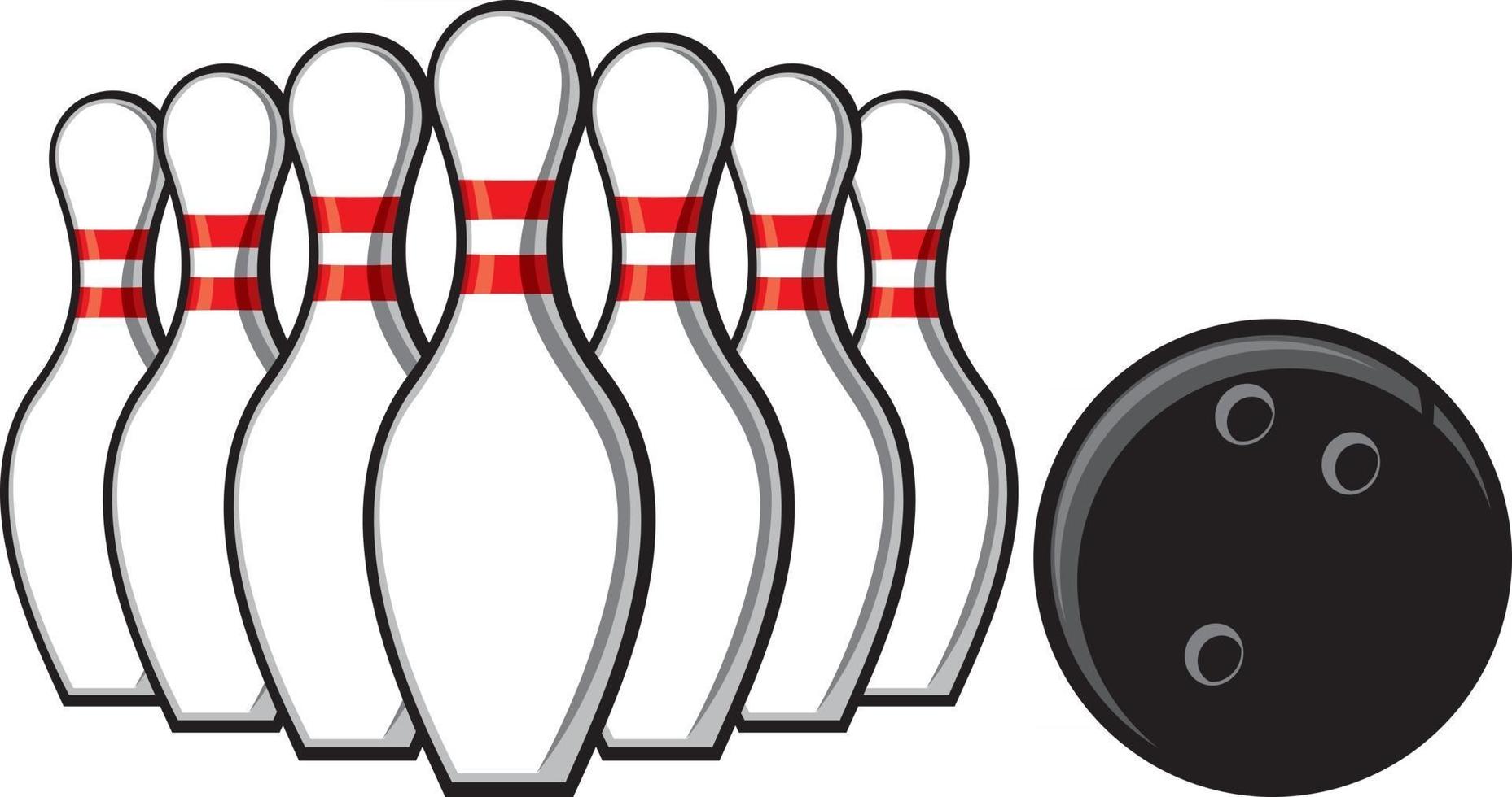 bowlingpinnar och boll vektor