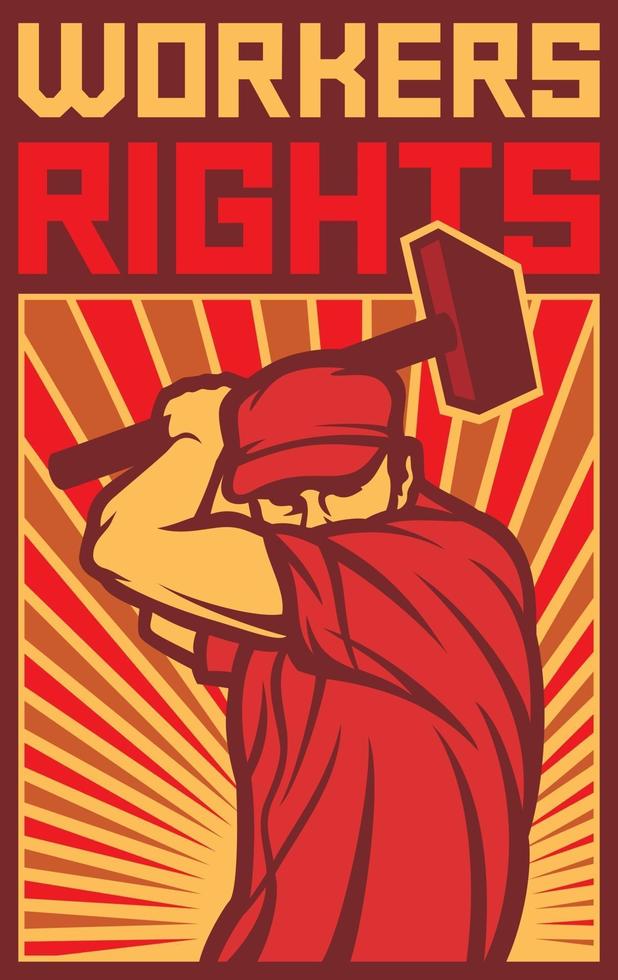 arbetstagares rättigheter affisch vektor