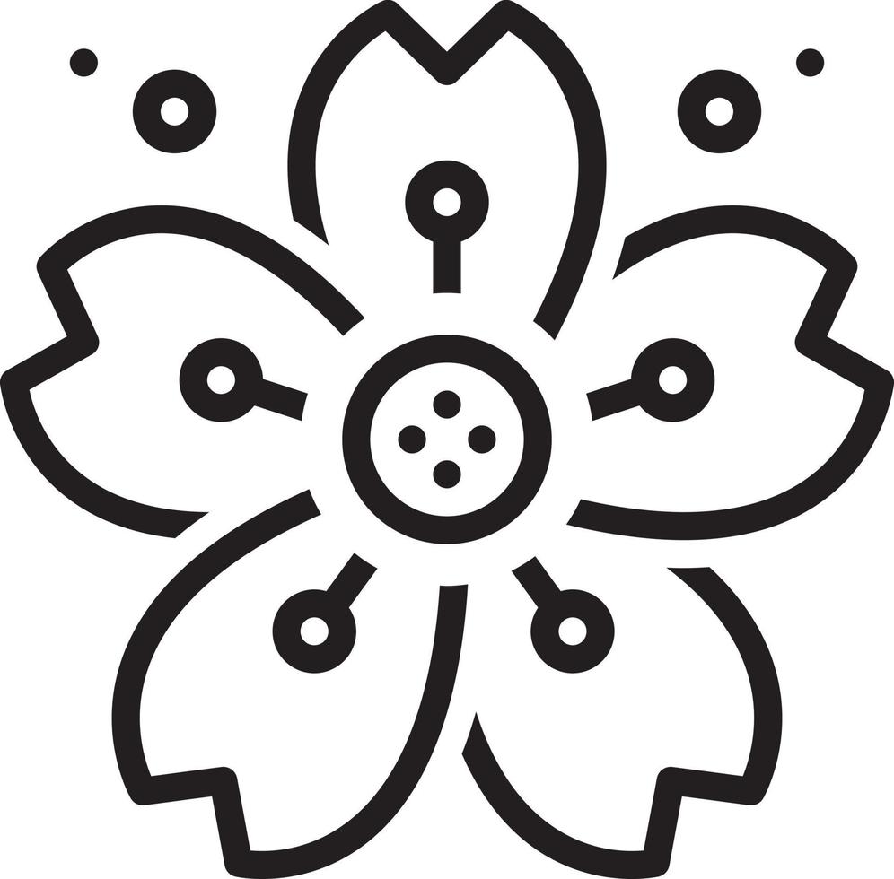 Liniensymbol für Kirschblüte vektor