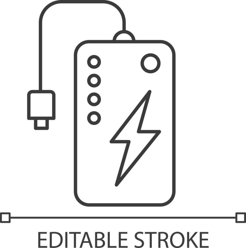 powerbank pixel perfekt linjär ikon vektor