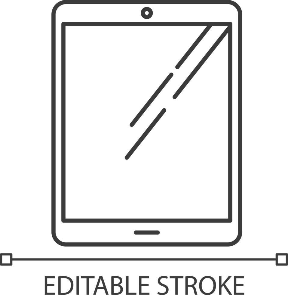 Tablet-Computer Pixel perfektes lineares Symbol vektor