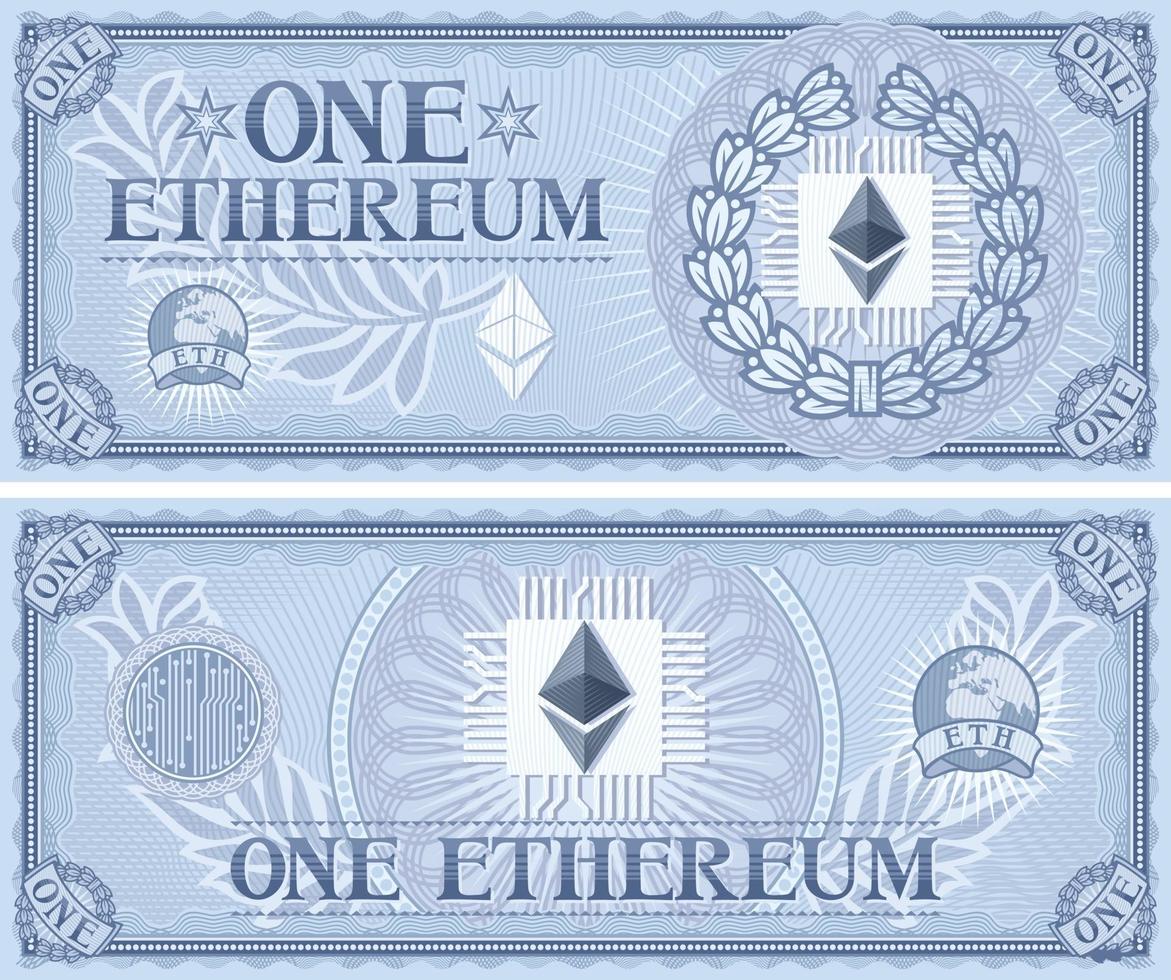eine abstrakte Ethereum-Banknote vektor