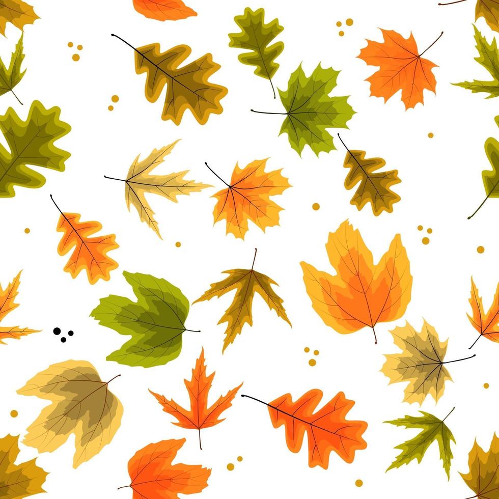 Herbst natürliche Blätter nahtlose Hintergrundmuster. Vektor-Illustration vektor