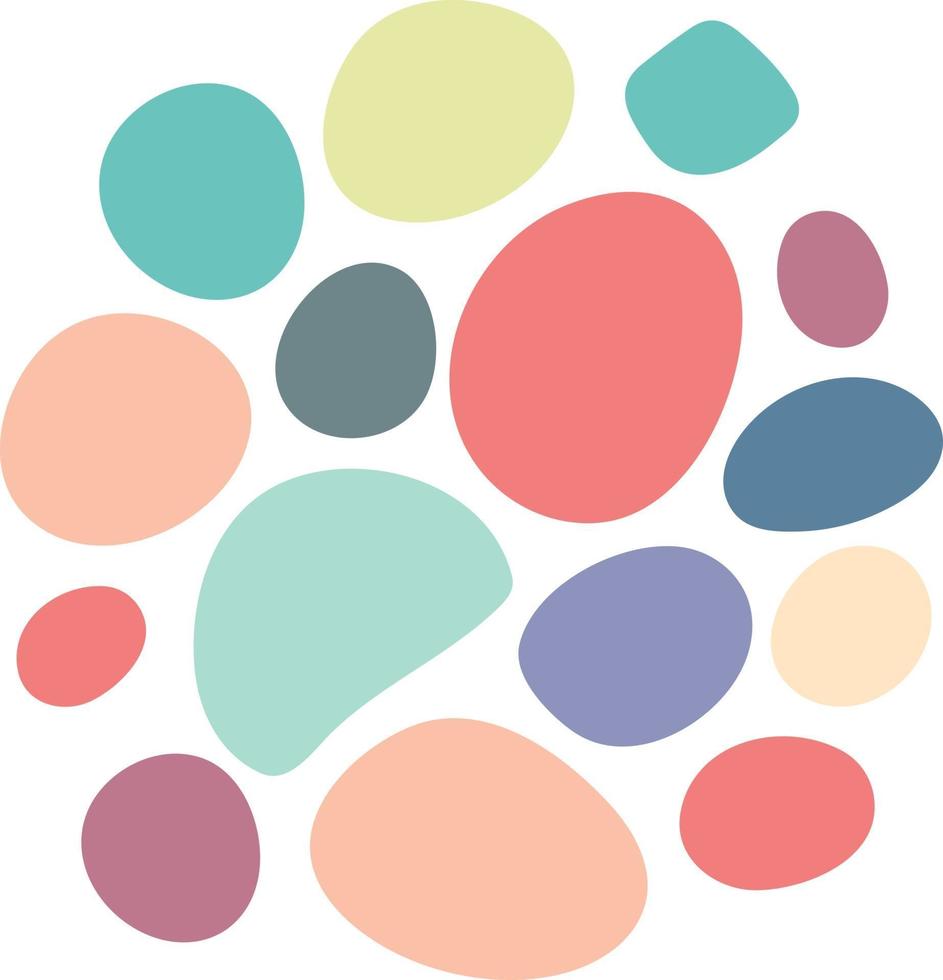 abstrakt slumpmässig cirkelform. rund äggform med ekologiskt småstenfärg vektor