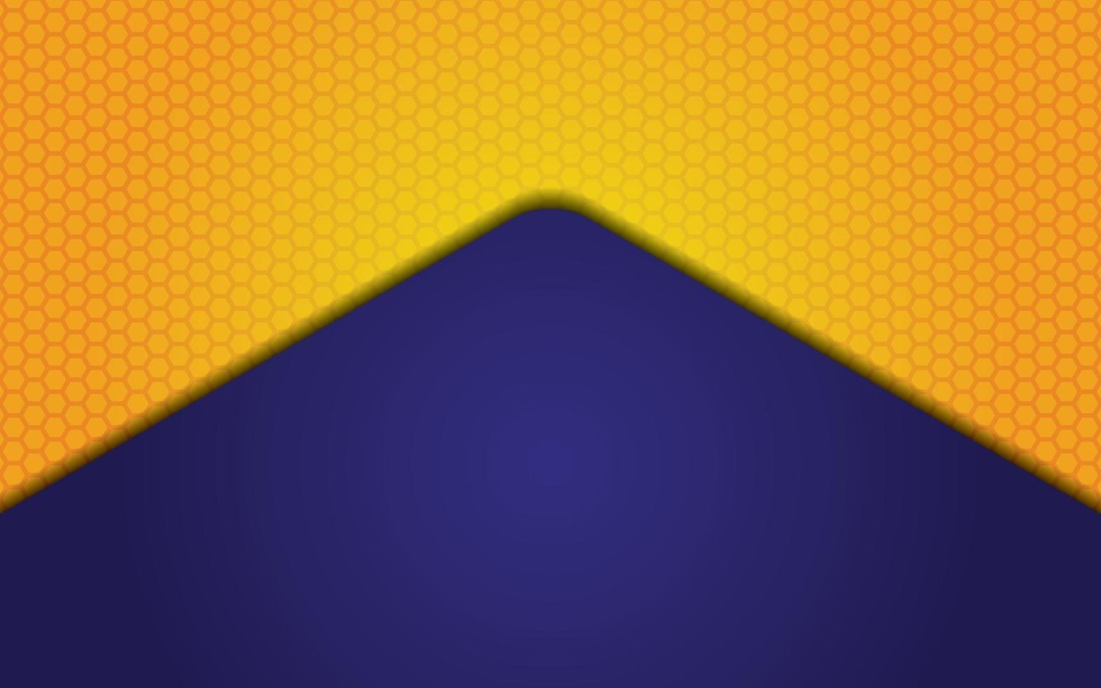abstrakter blau-gelber Hintergrund mit überlagertem sechseckigem Muster vektor