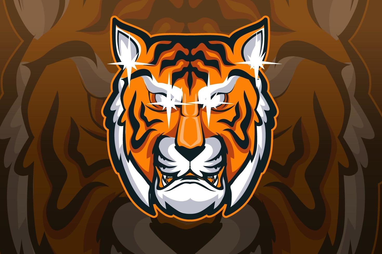 Tiger-Maskottchen-Esport-Logo-Design vektor