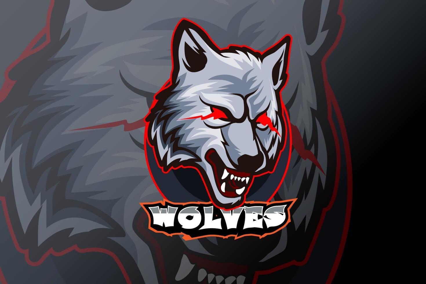 Wölfe E-Sport-Team-Logo-Vorlage vektor