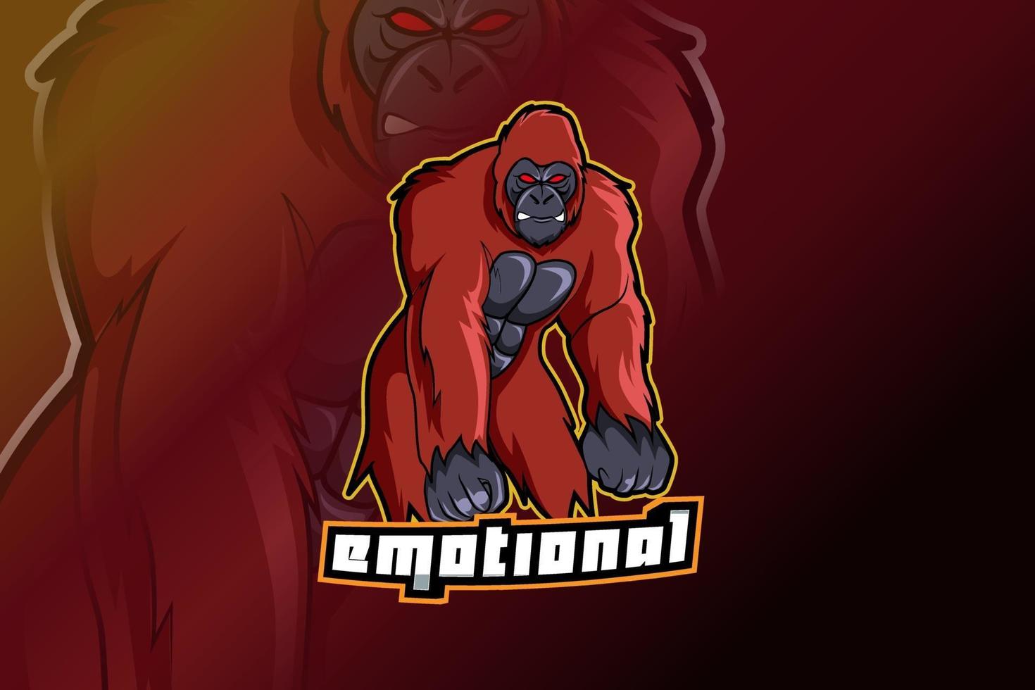 Gorilla E-Sports Team Logo Vorlage vektor