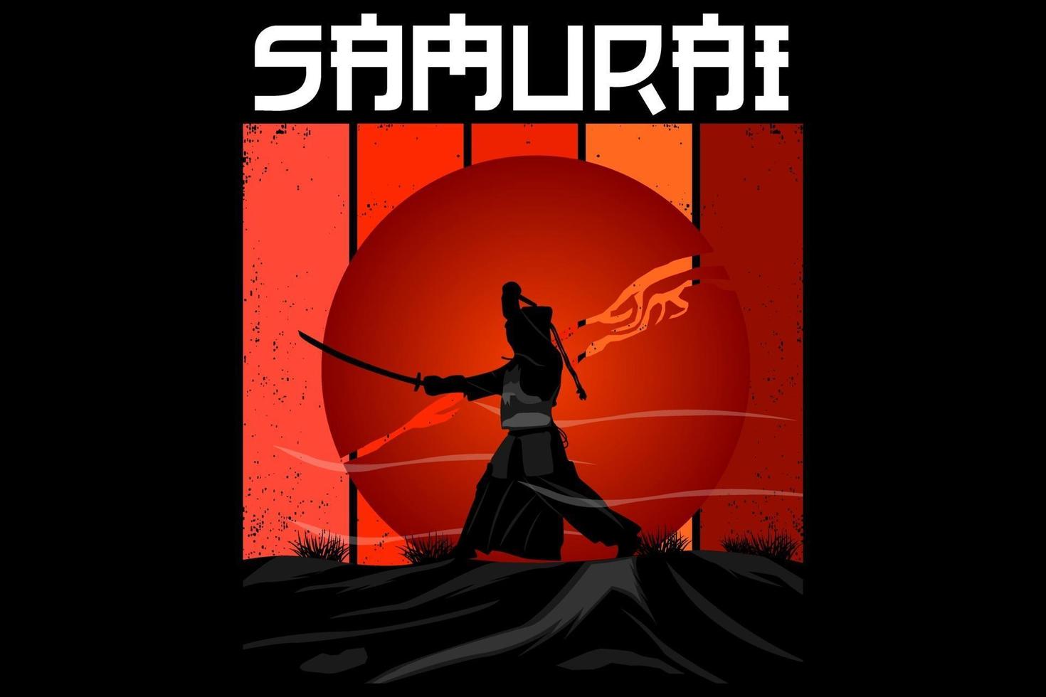 Samurai-Retro-Vintage-Design vektor