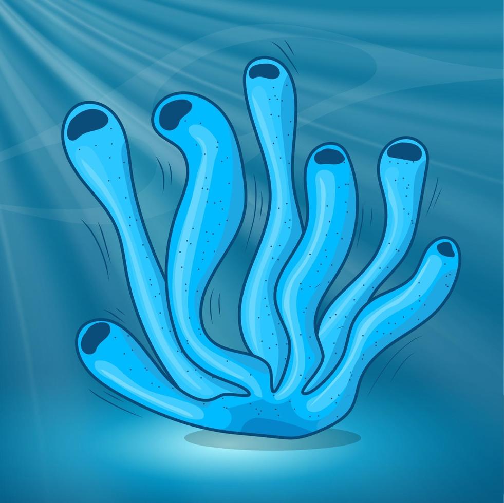 blaues Korallenriff Illustration unter Meerwasser-Eps-Vektorgrafik vektor