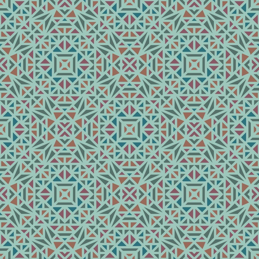 grön sömlös bakgrund med flerfärgat geometriskt mönster vektor