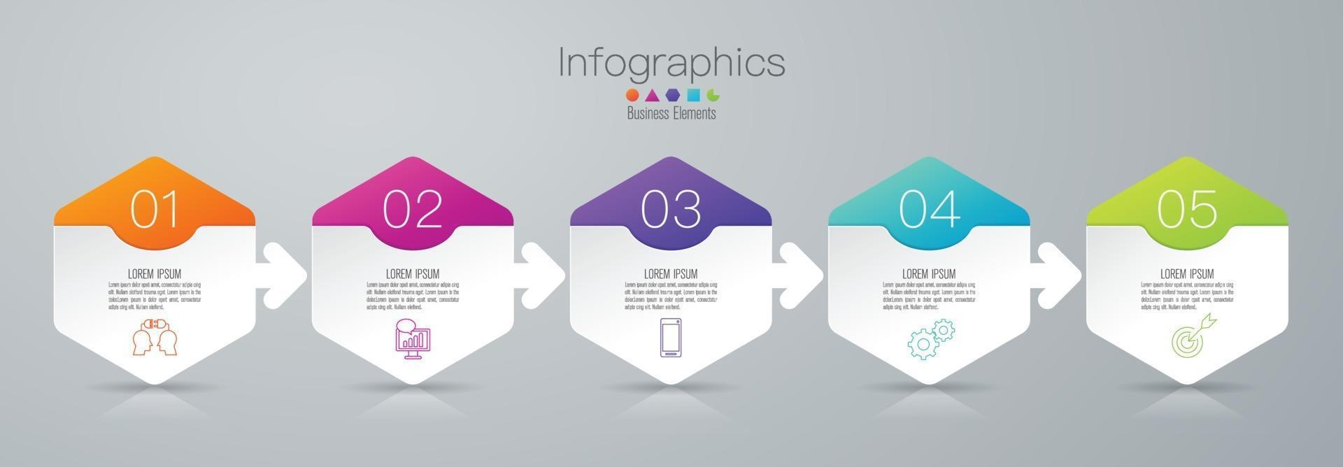 tidslinjeinfografik och ikoner vektor