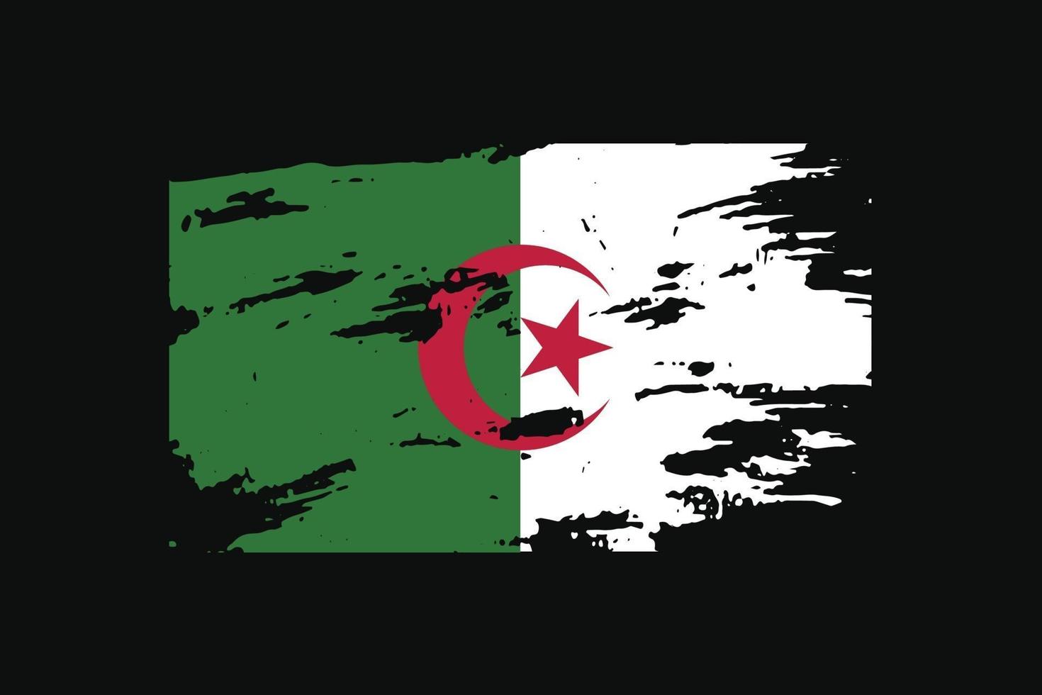 algeriens flagga i grunge -stil. vektor illustration.