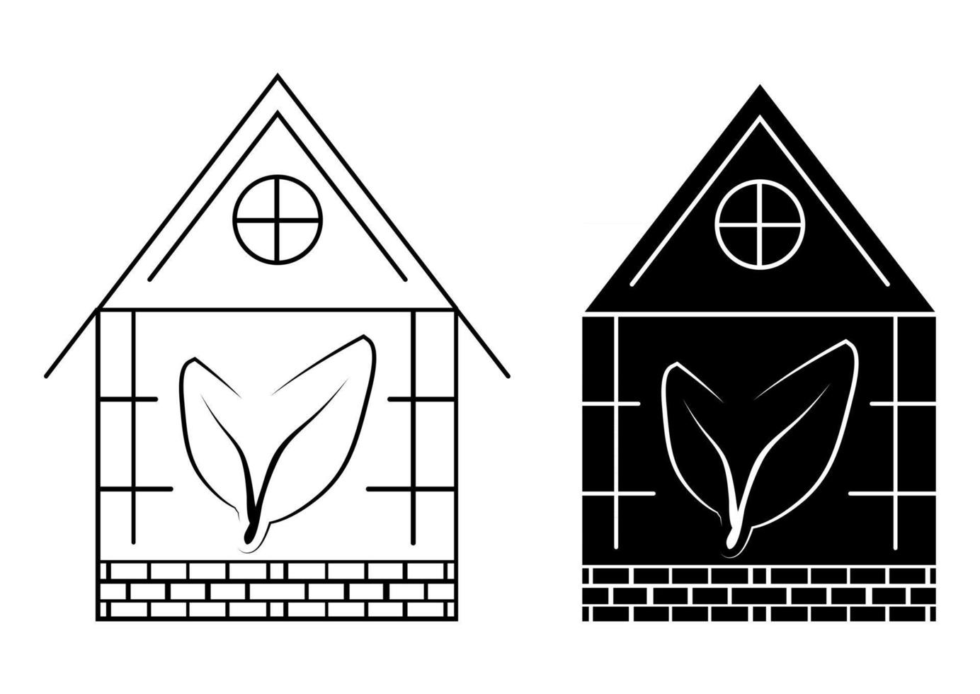 Gewächshaussymbol im Umriss- und Glyphenstil. Gewächshaus oder Botanischer Garten vektor