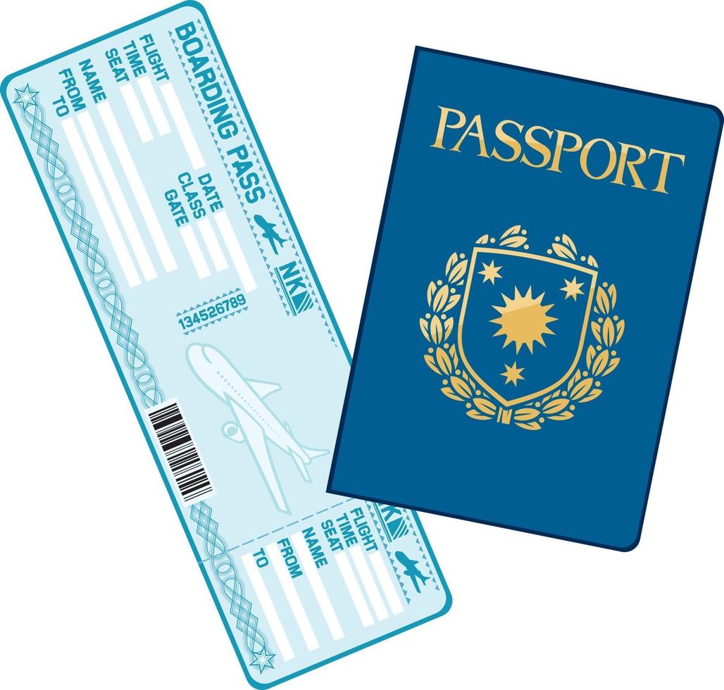 pass och flygbiljett för boardingkort vektor