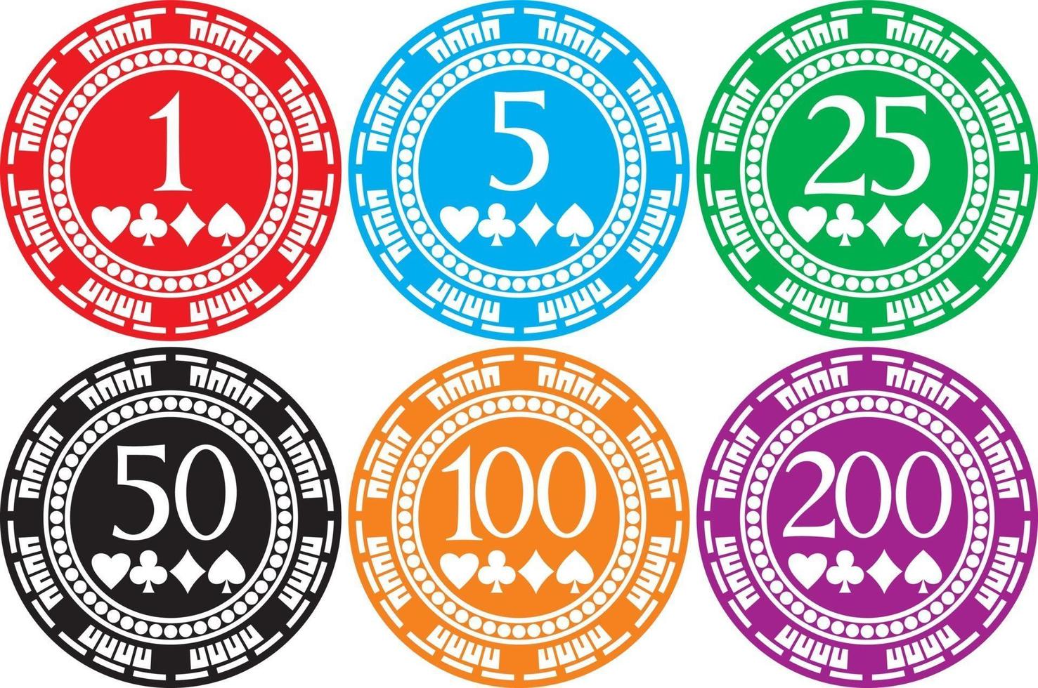 poker chips set vektor