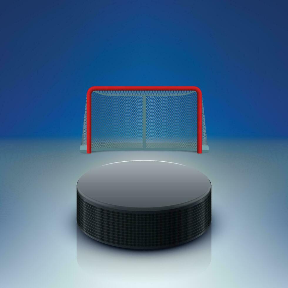 Eishockey Puck und Tore vektor