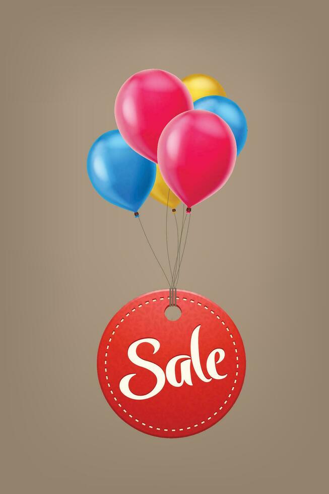 Luftballons mit Verkauf Etikett vektor