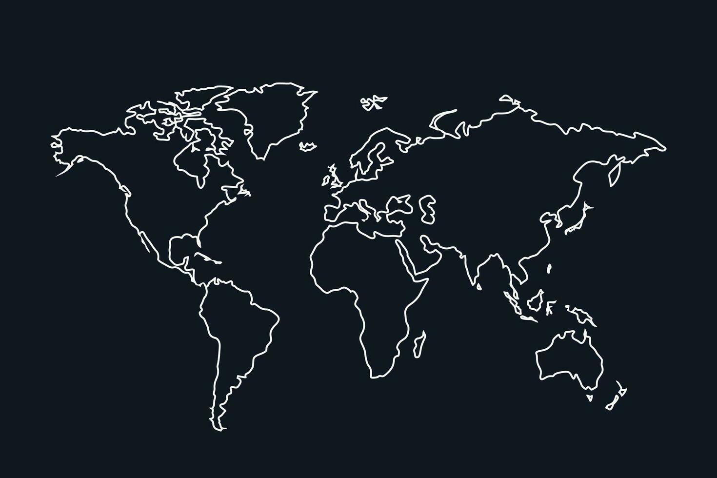 värld Karta stroke vektor