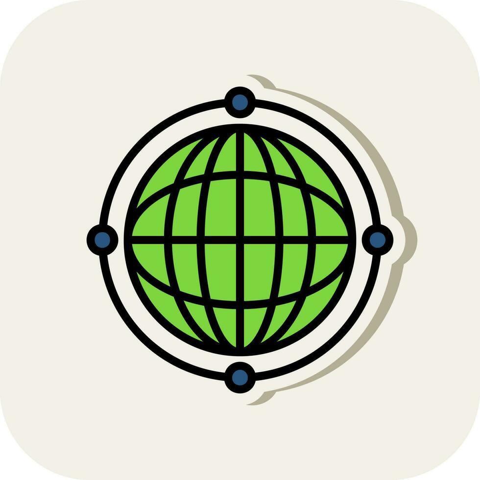 virtuell Welt Globus Vektor Symbol Design