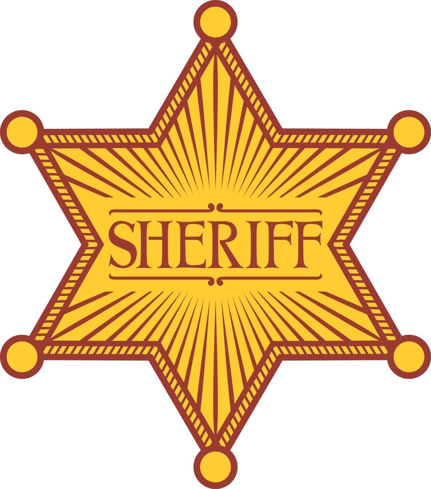 Sheriff-Stern oder Abzeichen vektor