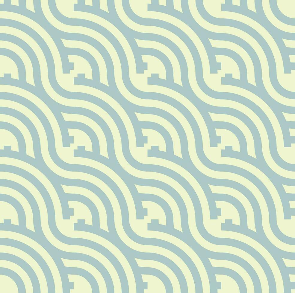 nahtlos abstrakt Grün Welle Muster japanisch Tradition Stil. Stoff Textur retro dekorativ Hintergrund. Chinesisch traditionell orientalisch Ornament Hintergrund, Blau Wolken Muster nahtlos Illustration vektor