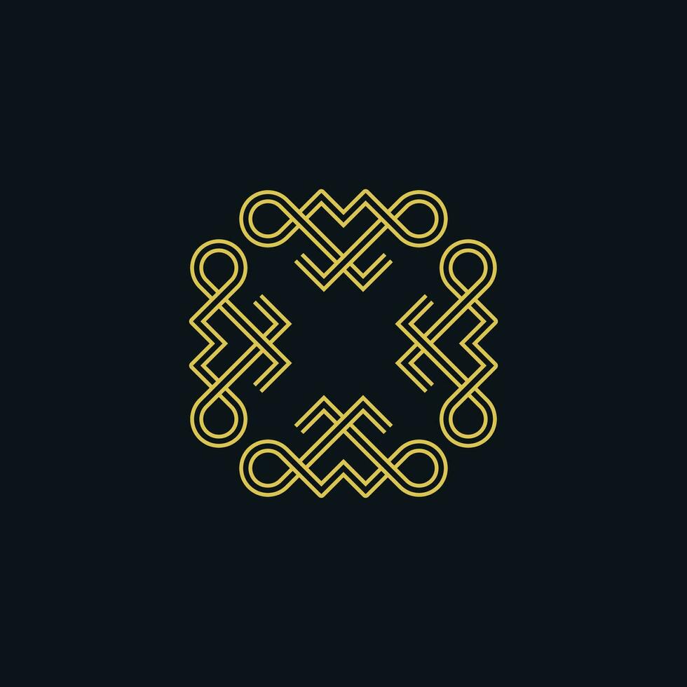 abstrakt Luxus Rechteck Ornament Logo. vektor