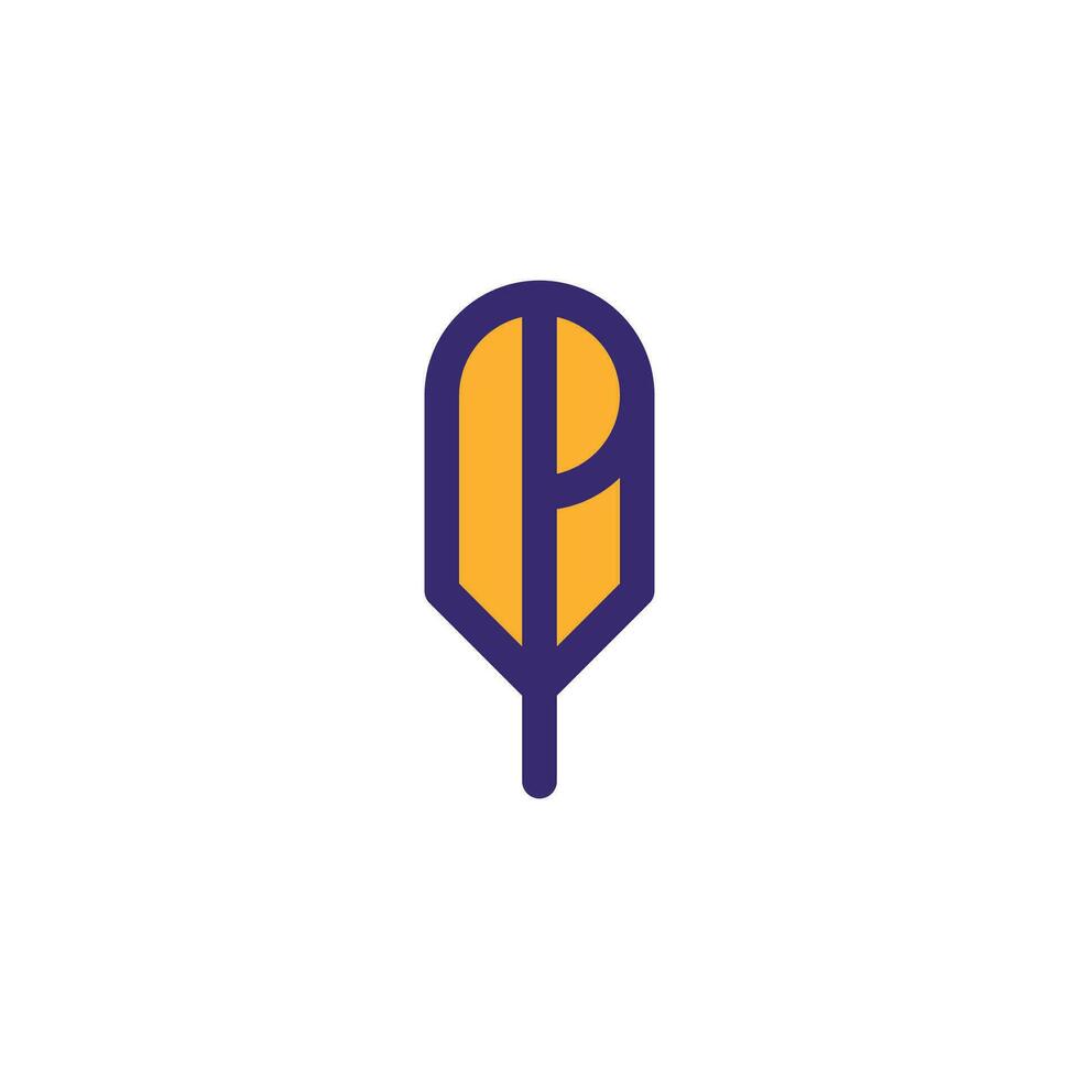 modern Brief p Feder Logo vektor