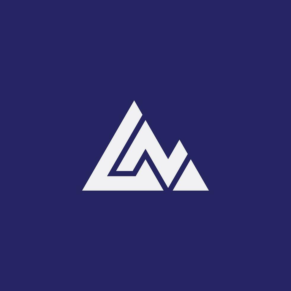 ln eller nl topp logotyp. perfekt kombination av brev l och n med berg symbol vektor
