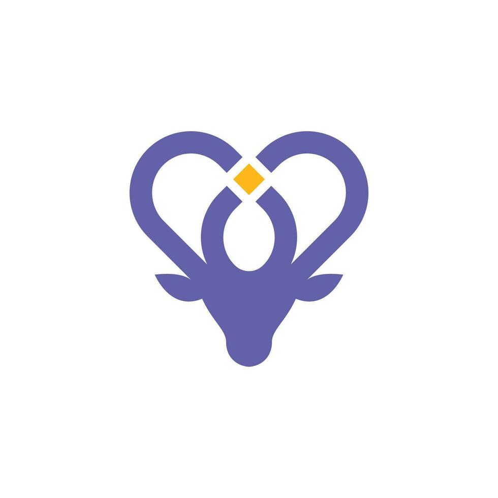 elegant Hirsch Logo. Hirsch Logo mit Amulett auf das Horn. Hirsch Amulett Logo vektor