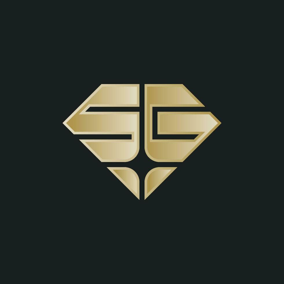 Brief s und G oder sg Diamant Luxus Logo vektor