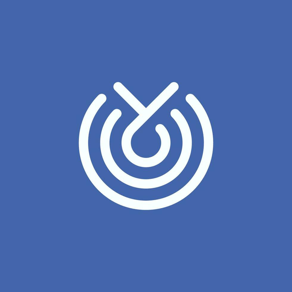 brev y cirkel signal logotyp vektor