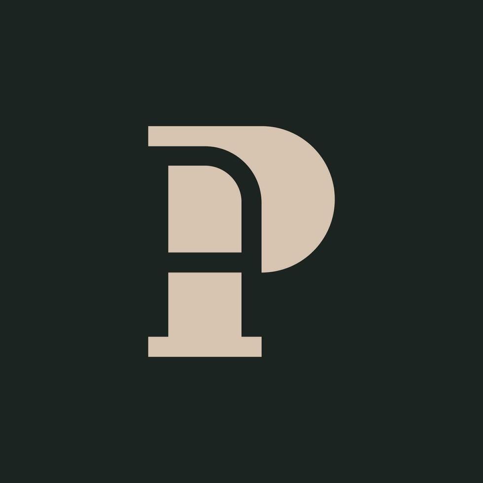 modern pa oder ap Monogramm Logo. mit Negativ Raum Brief ein vektor