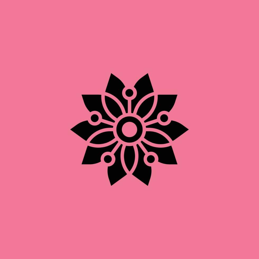 körsbär blomma blomma tech modern logotyp vektor