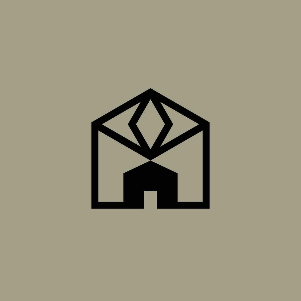 modern Haus Diamant Pfeil abstrakt Logo vektor