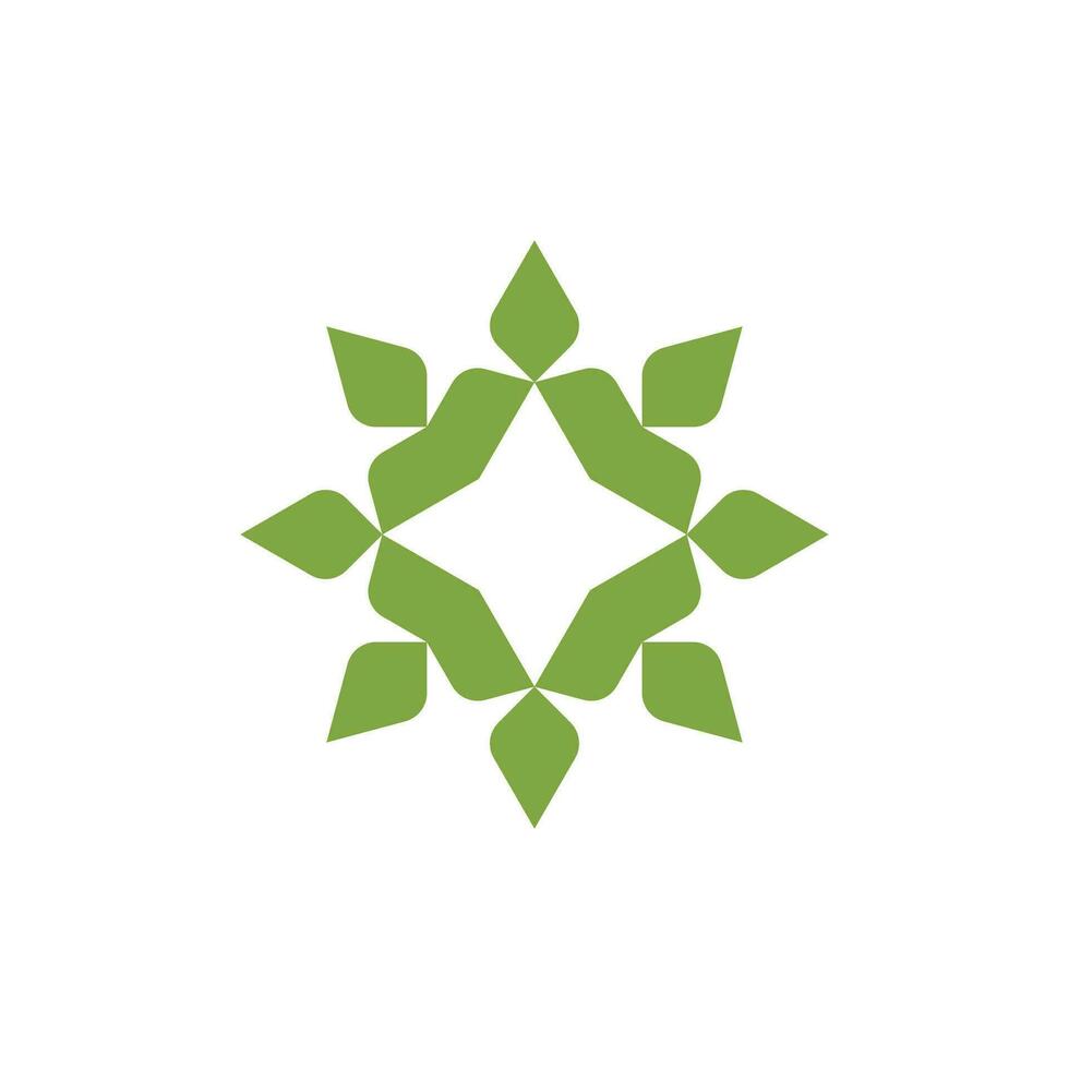 geometrisk blomma stjärna tech logotyp vektor