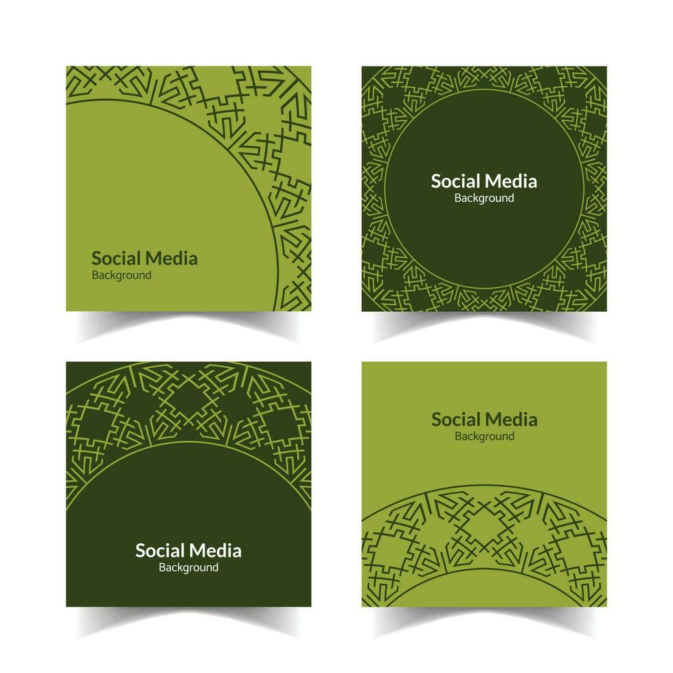 einfach und modern Grün Zier Muster Platz eben Sozial Medien Hintergrund vektor