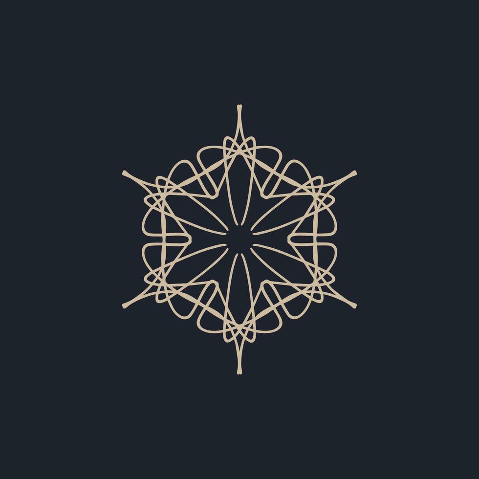 abstrakt Sahne und dunkel braun Blumen- Mandala Logo. geeignet zum elegant und Luxus Zier Symbol vektor