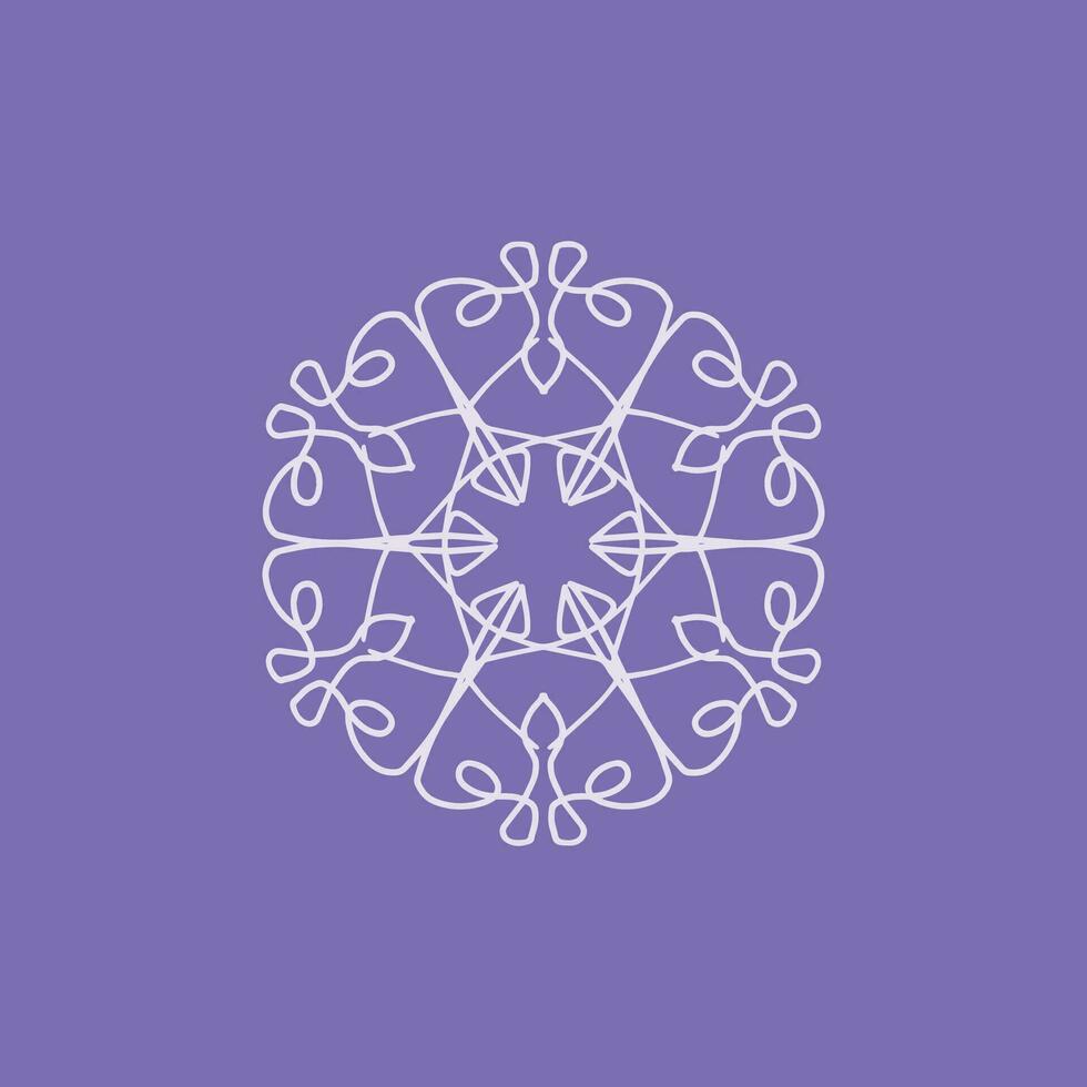 abstrakt vit och lila blommig mandala logotyp. lämplig för elegant och lyx dekorativ symbol vektor