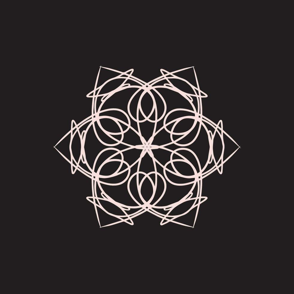 abstrakt rosa och mörk brun blommig mandala logotyp. lämplig för elegant och lyx dekorativ symbol vektor