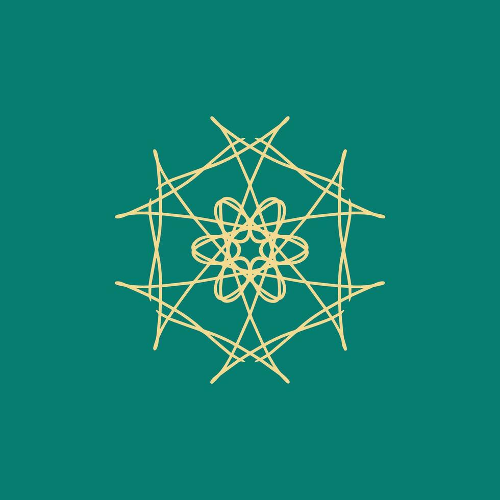 abstrakt ljus gul och grön blommig mandala logotyp. lämplig för elegant och lyx dekorativ symbol vektor