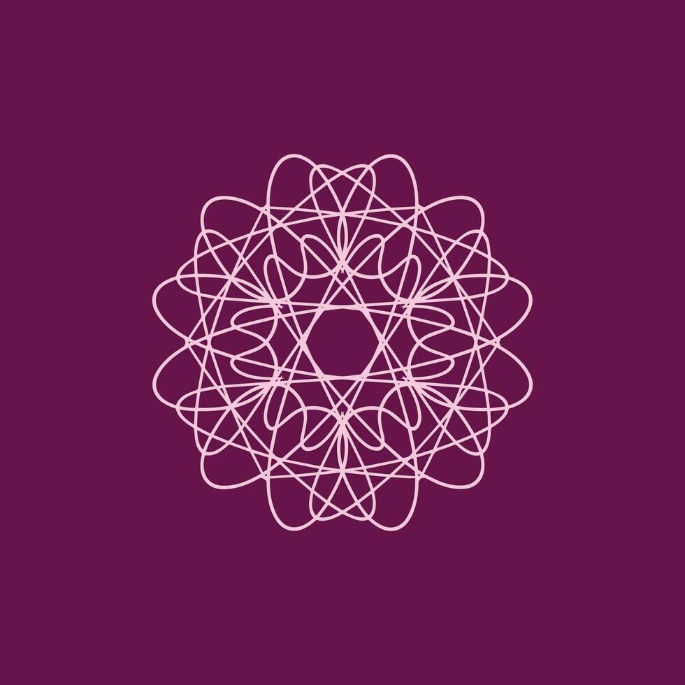 abstrakt rosa och magenta blommig mandala logotyp. lämplig för elegant och lyx dekorativ symbol vektor