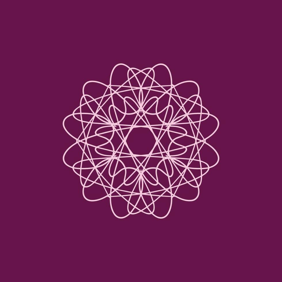 abstrakt Rosa und Magenta Blumen- Mandala Logo. geeignet zum elegant und Luxus Zier Symbol vektor