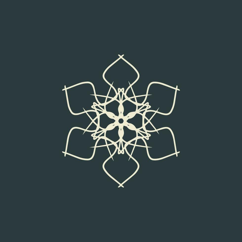 abstrakt Licht Gelb und dunkel grau Blumen- Mandala Logo. geeignet zum elegant und Luxus Zier Symbol vektor